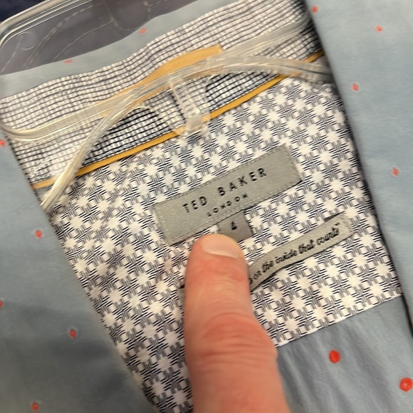 Ted Baker Leeo Chambray Slim Fit Sport Shirt Top - Picture 6 of 8